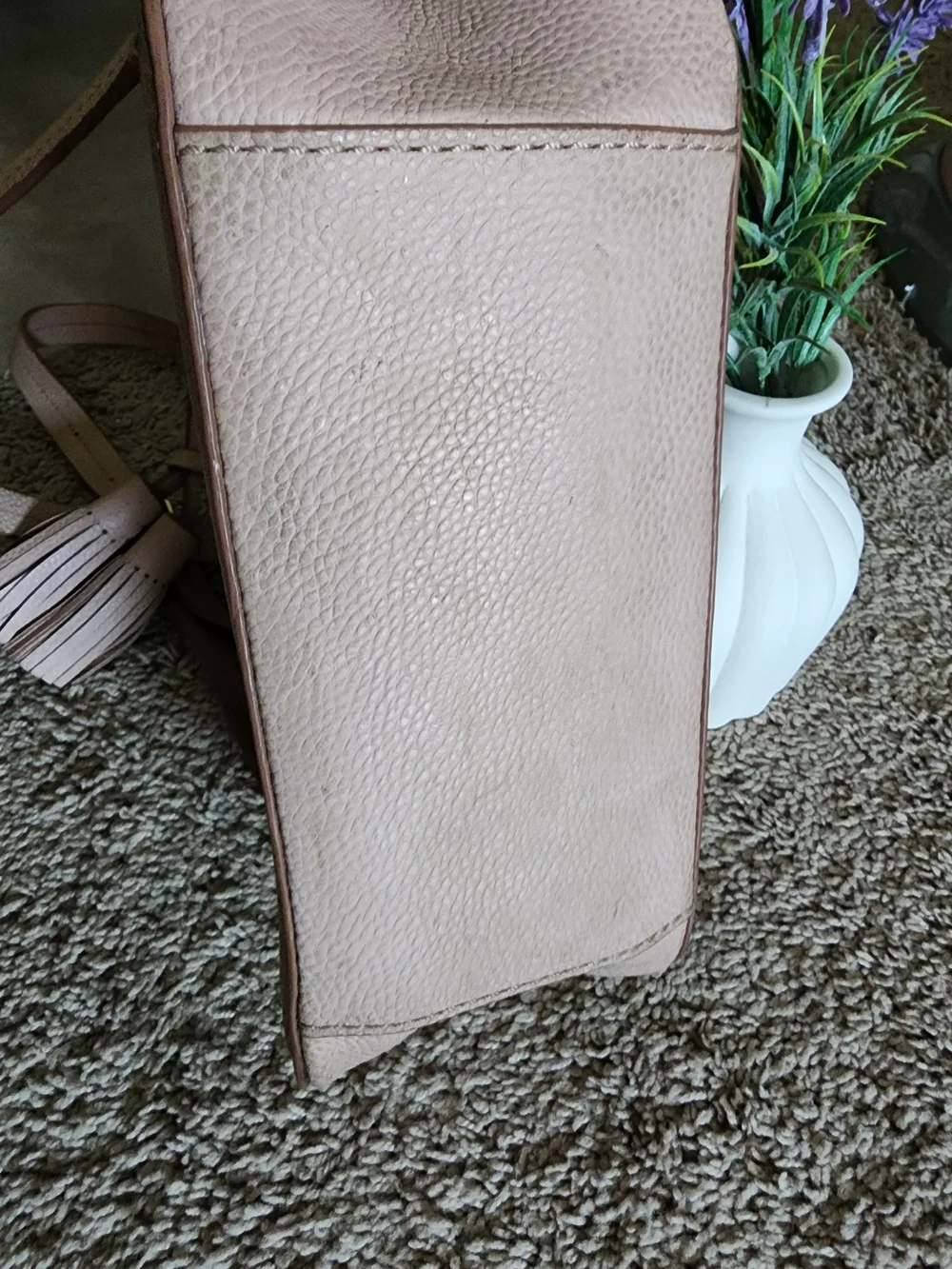 kate spade Pebbled Leather Crossbody Satchel in Taupe